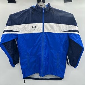 Vintage 90s Nike Men’s Track Suit Windbreaker Blue White Hooded Jacket Size XL